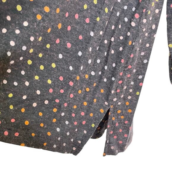 Gudrun Sjoden Size XL Gray Polka Dot Lightweight Tencel-Wool Long Sleeve Shirt - Picture 7 of 8